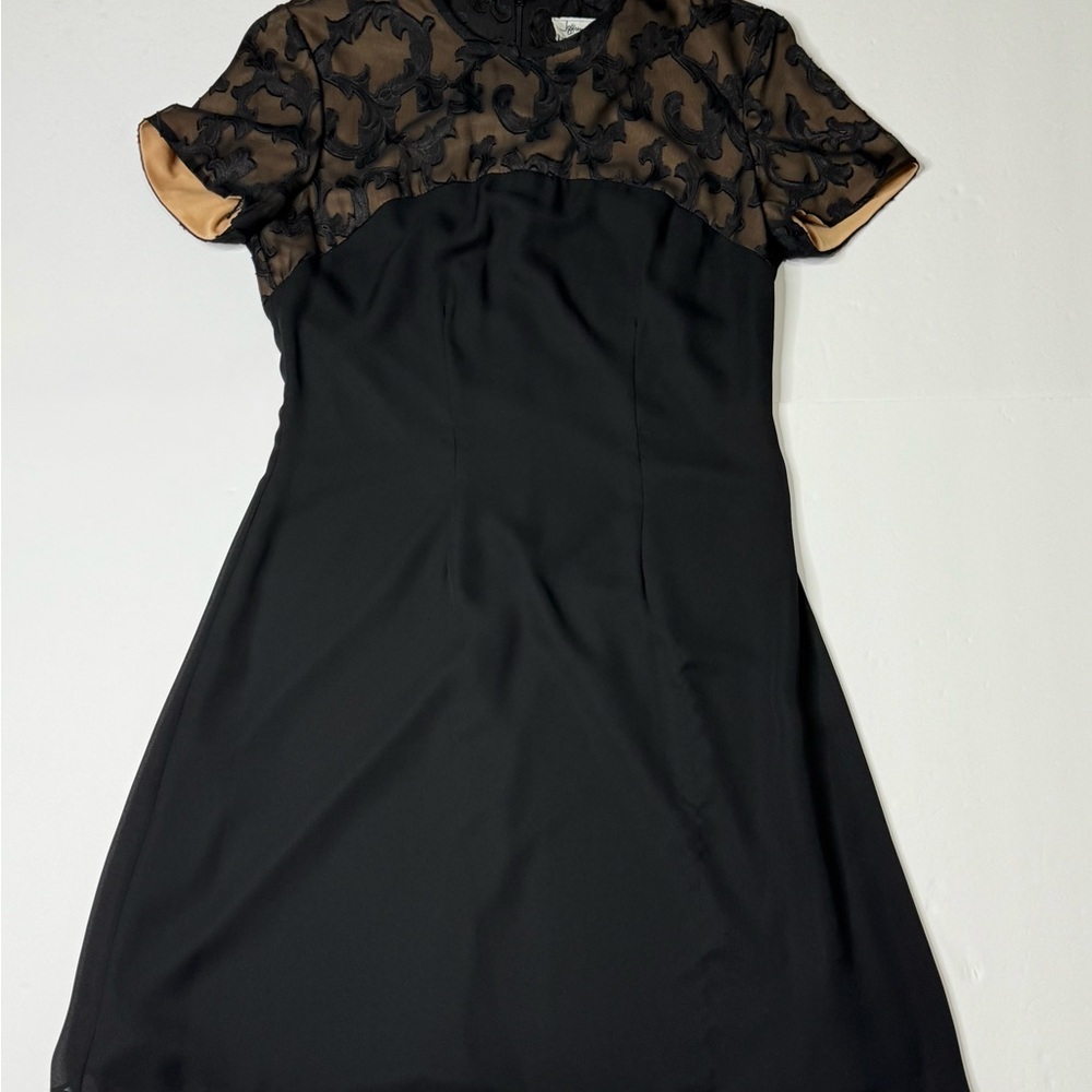 Jeffery & Douva Elegant Black Lace Dress Size 10 - Picture 1 of 5